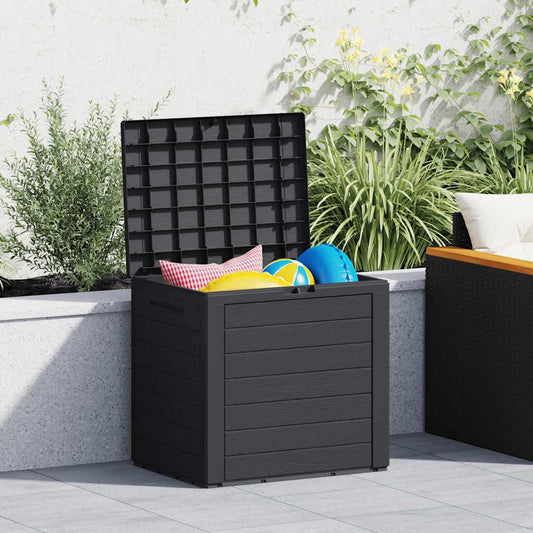 Caixa arrumação p/ jardim 58,5x46x55 cm polipropileno antracite