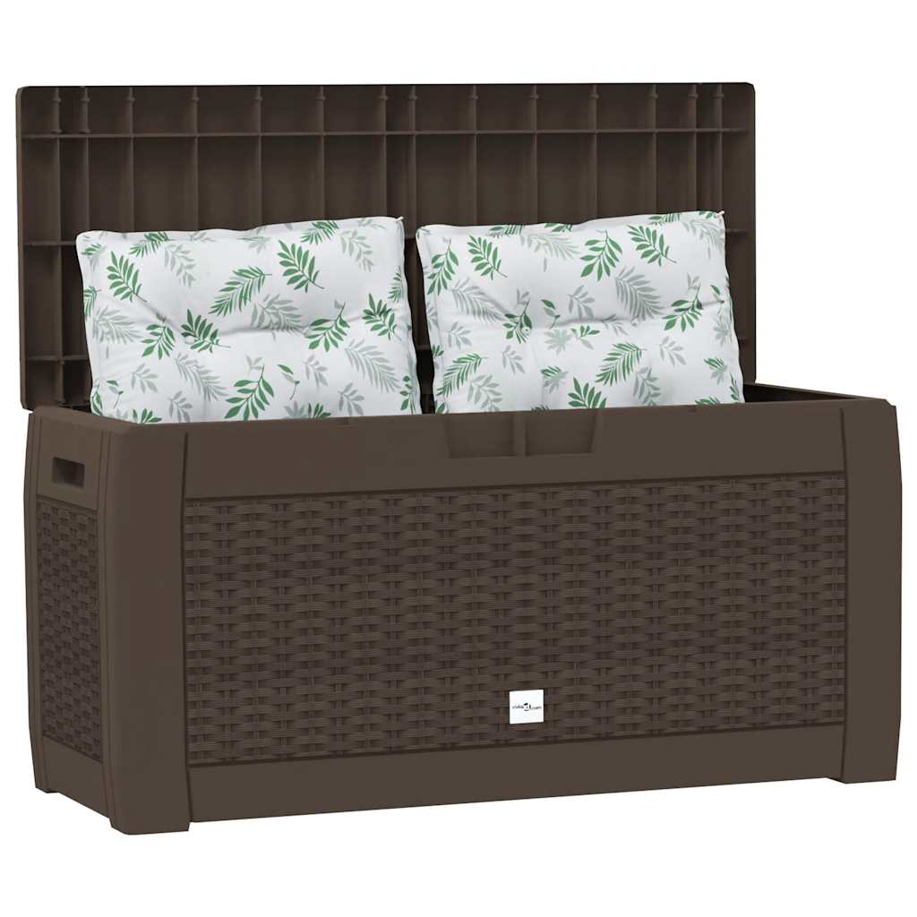Caixa de arrumação p/ jardim 119x48x60cm polipropileno castanho