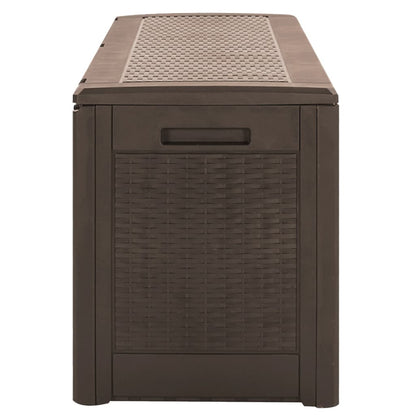 Caixa de arrumação p/ jardim 119x48x60cm polipropileno castanho