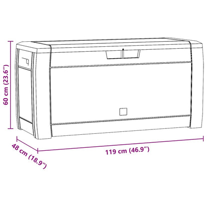 Caixa de arrumação jardim 119x48x60 cm polipropileno antracite