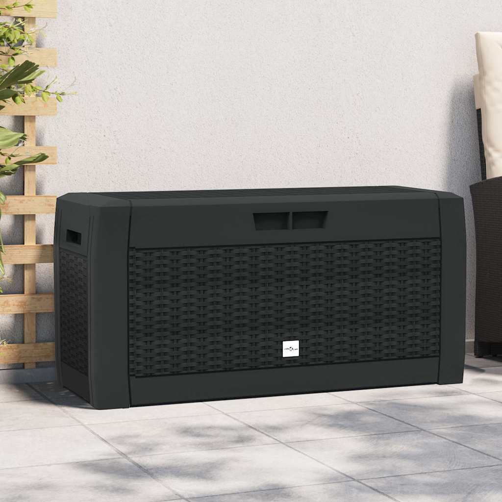 Caixa de arrumação jardim 119x48x60 cm polipropileno antracite
