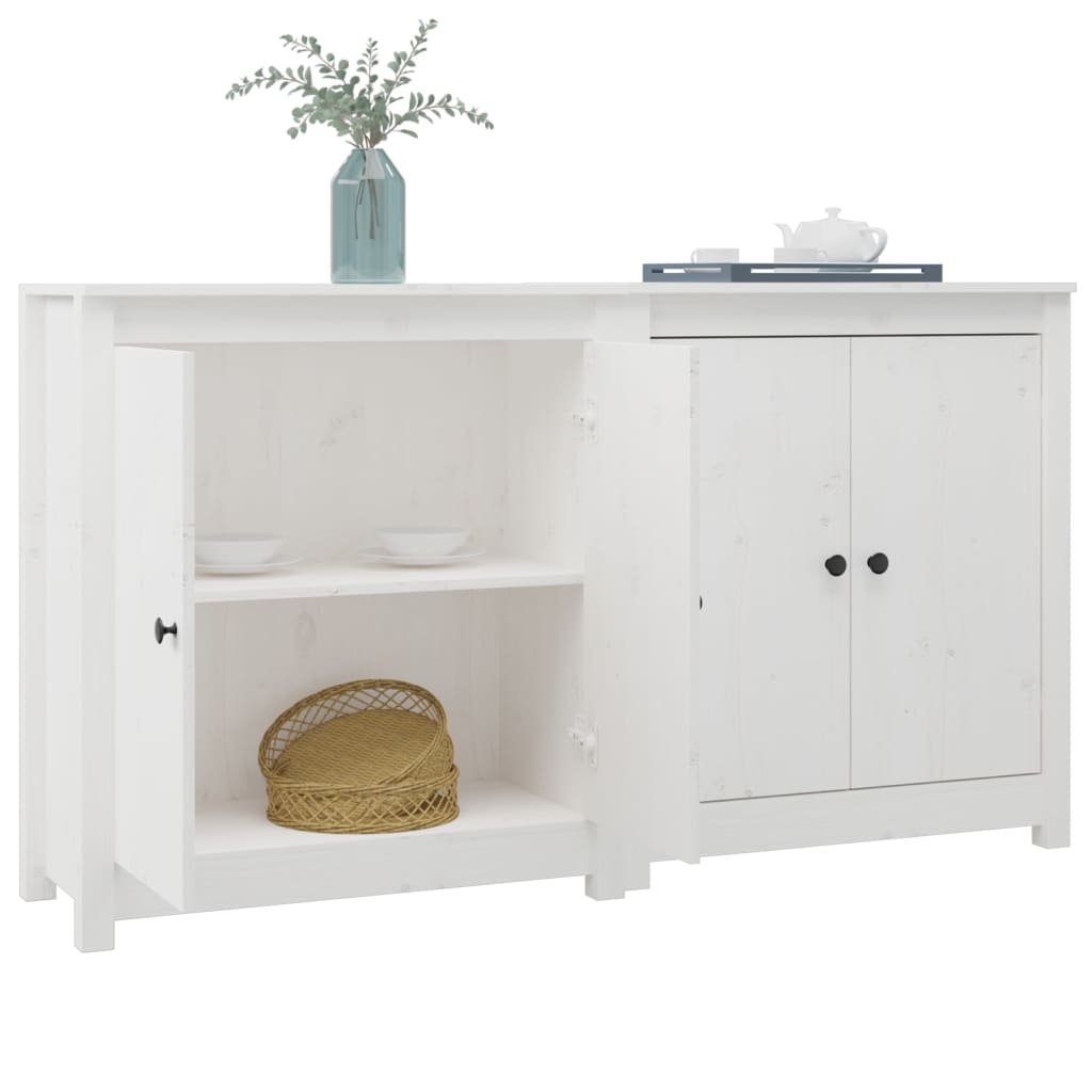 Aparadores 2 pcs 70x35x80 cm madeira de pinho maciça branco