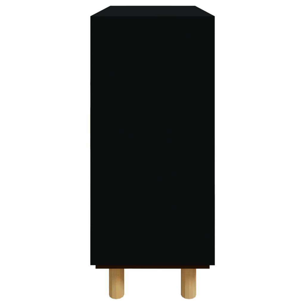 Aparador 60x30x70 cm pinho maciço/vime natural preto