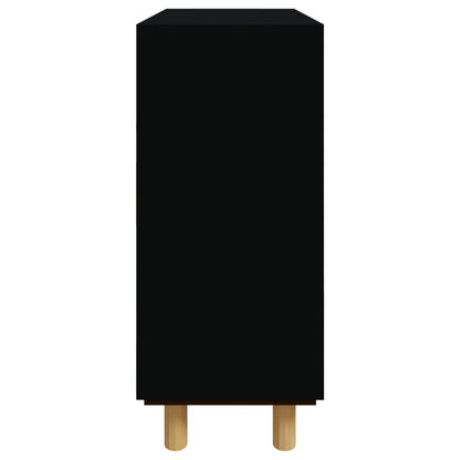 Aparador 60x30x70 cm pinho maciço/vime natural preto