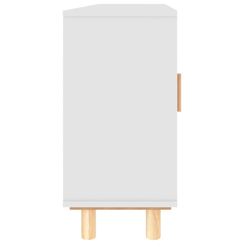 Aparador 105x30x60 cm madeira pinho maciça/vime natural branco