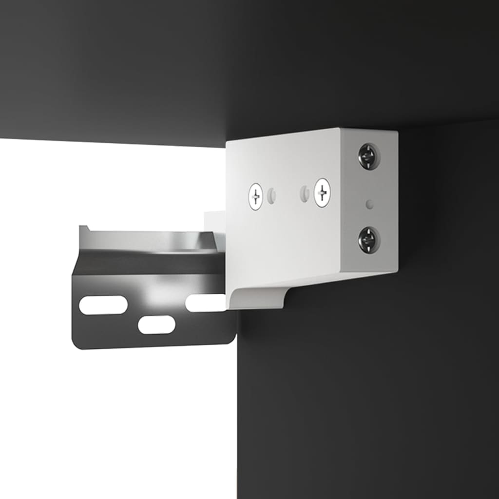 Móveis de TV derivados de madeira preto, 4 pcs