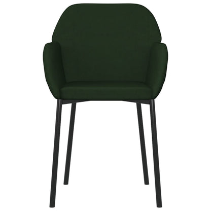 Cadeiras de jantar 2 pcs veludo verde-escuro