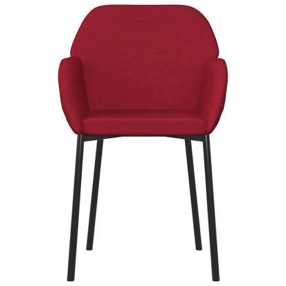 Cadeiras de jantar 2 pcs veludo vermelho tinto