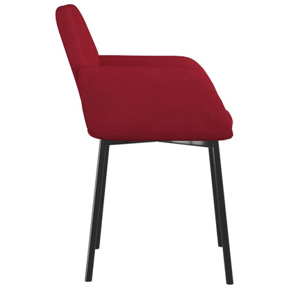 Cadeiras de jantar 2 pcs veludo vermelho tinto