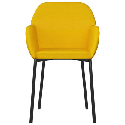 Cadeiras de jantar 2 pcs veludo amarelo