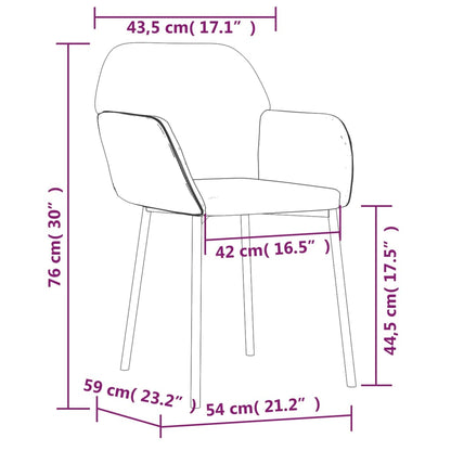 Cadeiras de jantar 2 pcs veludo castanho