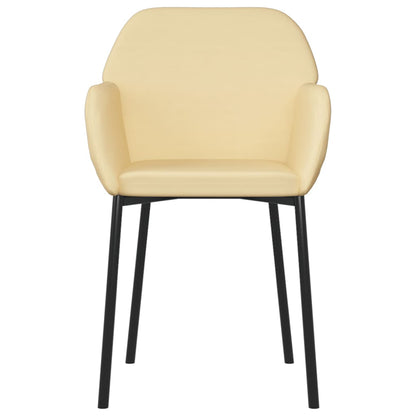 Cadeiras de jantar 2 pcs veludo cor creme
