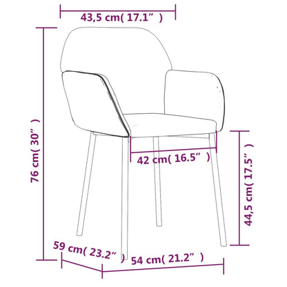 Cadeiras de jantar 2 pcs veludo cor creme