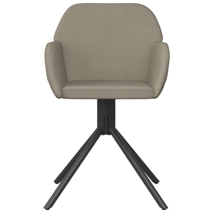 Cadeiras de jantar giratórias 2 pcs veludo cinzento-claro
