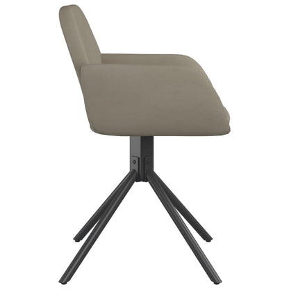 Cadeiras de jantar giratórias 2 pcs veludo cinzento-claro