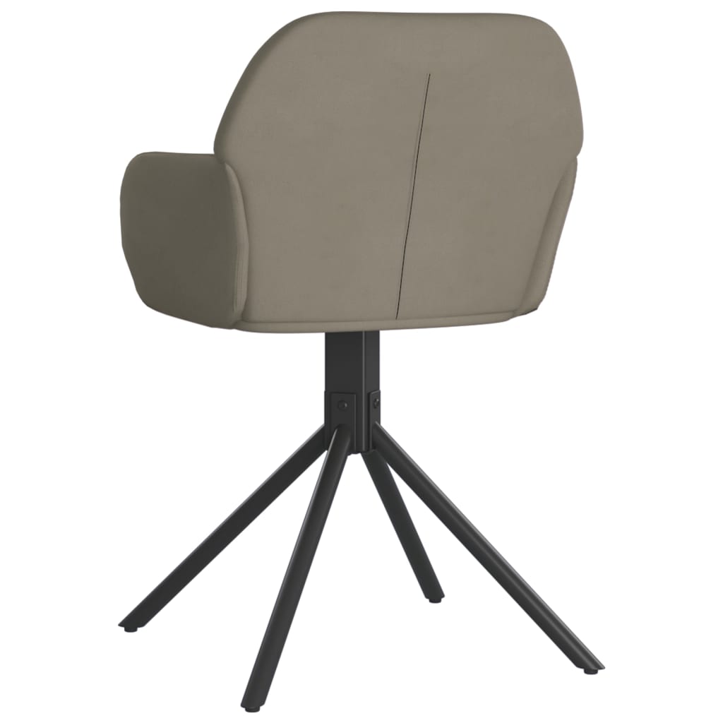 Cadeiras de jantar giratórias 2 pcs veludo cinzento-claro