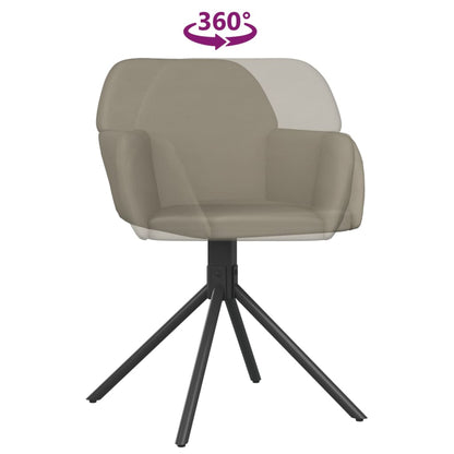 Cadeiras de jantar giratórias 2 pcs veludo cinzento-claro