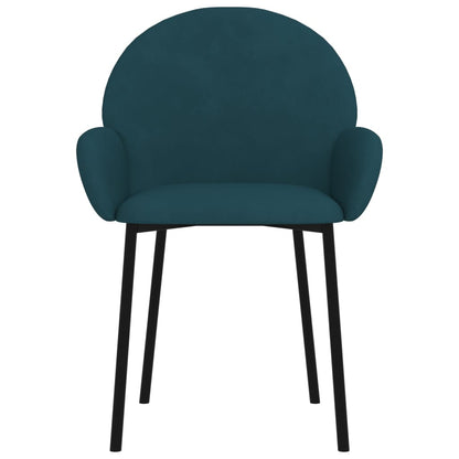 Cadeiras de jantar 2 pcs veludo azul