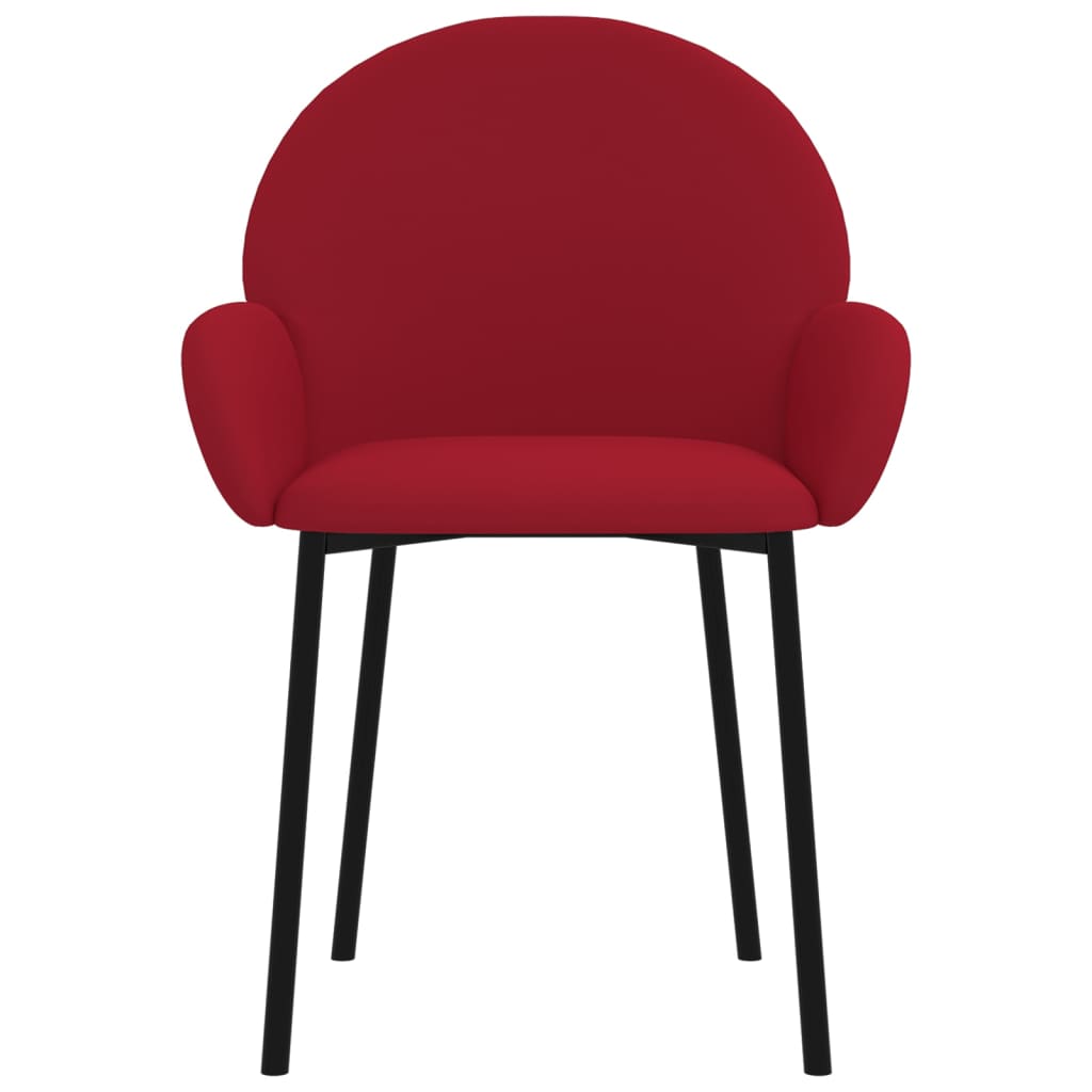 Cadeiras de jantar 2 pcs veludo vermelho tinto