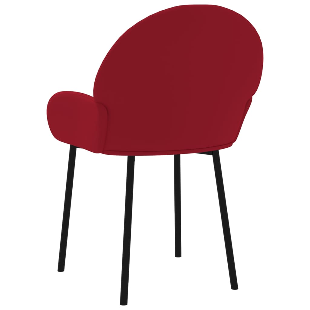 Cadeiras de jantar 2 pcs veludo vermelho tinto