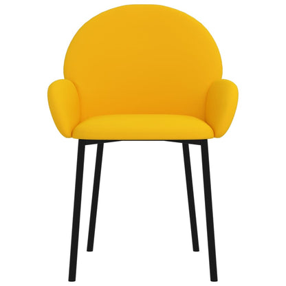 Cadeiras de jantar 2 pcs veludo amarelo