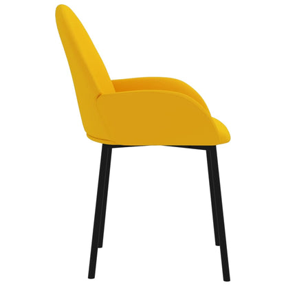 Cadeiras de jantar 2 pcs veludo amarelo