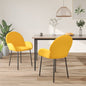 Cadeiras de jantar 2 pcs veludo amarelo