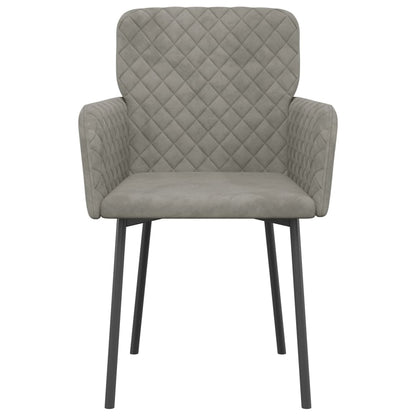 Cadeiras de jantar 2 pcs veludo cinzento-claro
