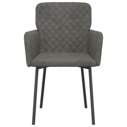 Cadeiras de jantar 2 pcs veludo cinzento-escuro