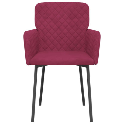 Cadeiras de jantar 2 pcs veludo vermelho tinto