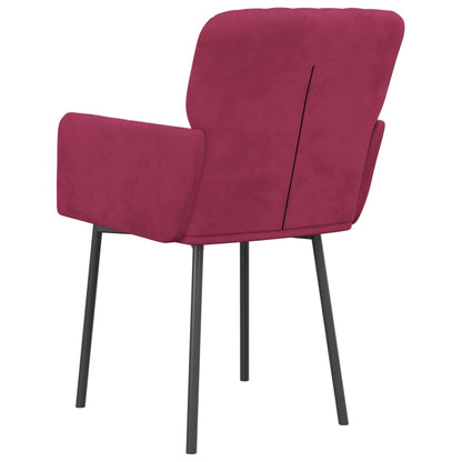 Cadeiras de jantar 2 pcs veludo vermelho tinto