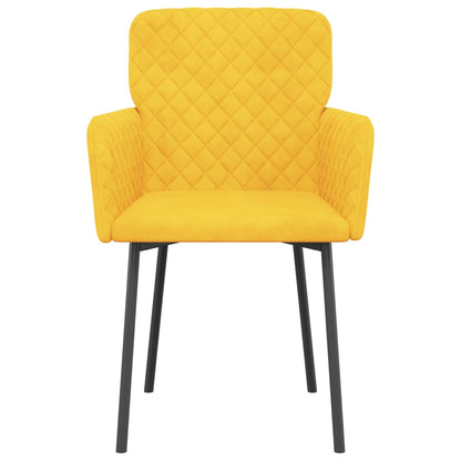 Cadeiras de jantar 2 pcs veludo amarelo