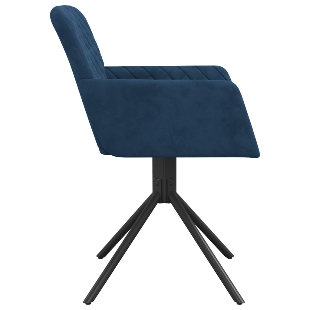 Cadeiras de jantar giratórias 2 pcs veludo azul