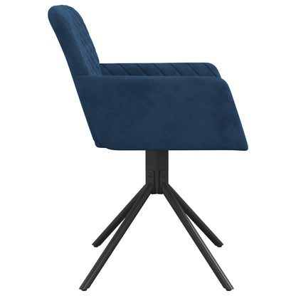 Cadeiras de jantar giratórias 2 pcs veludo azul
