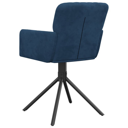 Cadeiras de jantar giratórias 2 pcs veludo azul