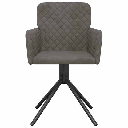 Cadeiras de jantar giratórias 2 pcs veludo cinzento-escuro