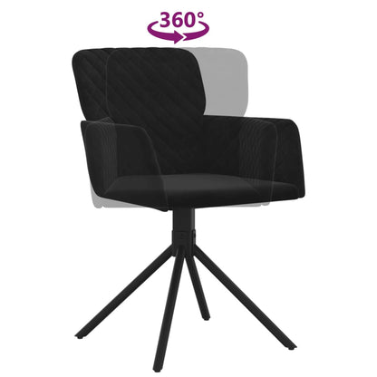 Cadeiras de jantar giratórias 2 pcs veludo preto