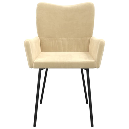 Cadeiras de jantar 2 pcs veludo cor creme