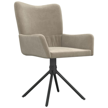 Cadeiras de jantar giratórias 2 pcs veludo cinzento-claro