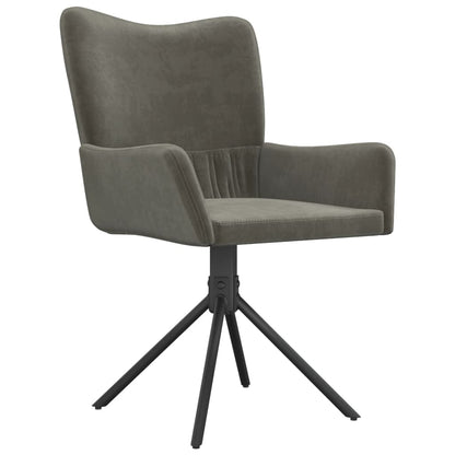 Cadeiras de jantar giratórias 2 pcs veludo cinzento-escuro