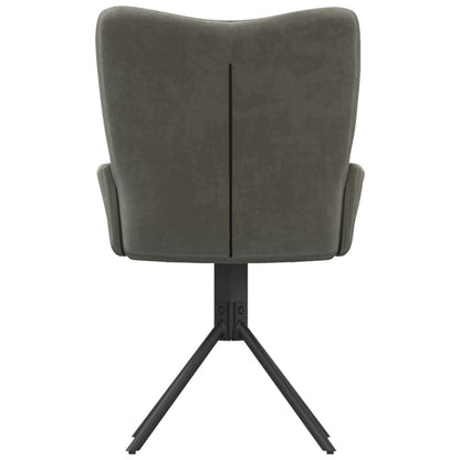 Cadeiras de jantar giratórias 2 pcs veludo cinzento-escuro