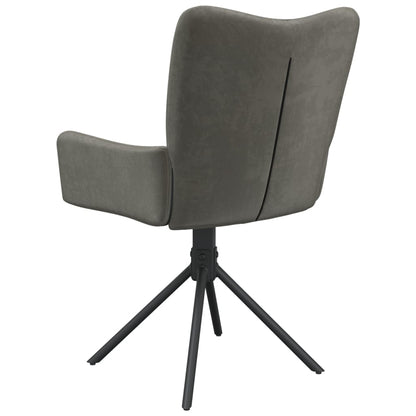 Cadeiras de jantar giratórias 2 pcs veludo cinzento-escuro