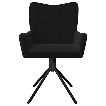 Cadeiras de jantar giratórias 2 pcs veludo preto