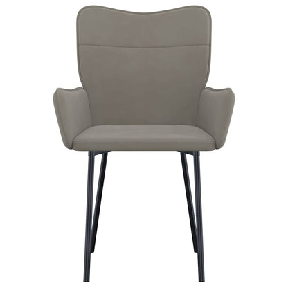 Cadeiras de jantar 2 pcs veludo cinzento-claro
