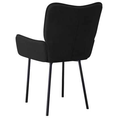 Cadeiras de jantar 2 pcs veludo preto