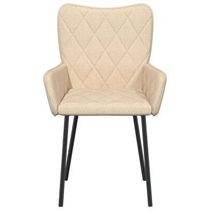 Cadeiras de jantar 2 pcs tecido cor creme