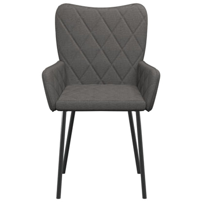Cadeiras de jantar 2 pcs tecido cinzento-escuro