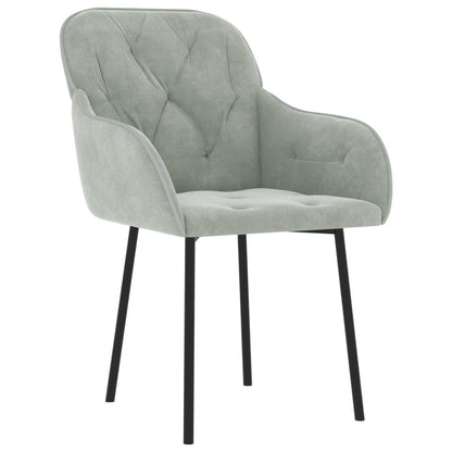 Cadeiras de jantar 2 pcs veludo cinzento-claro