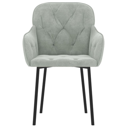 Cadeiras de jantar 2 pcs veludo cinzento-claro