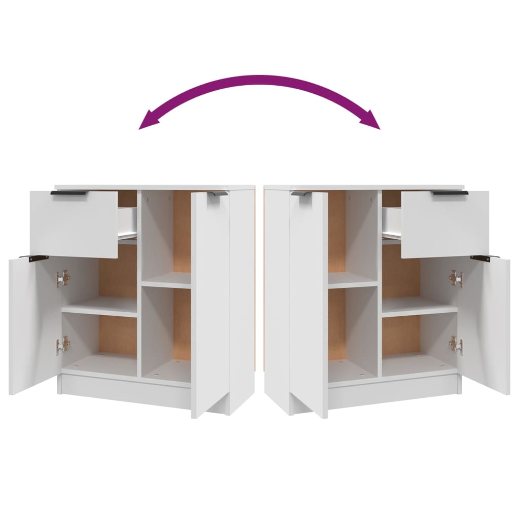 Aparadores 2 pcs 60x30x70 cm derivados de madeira branco